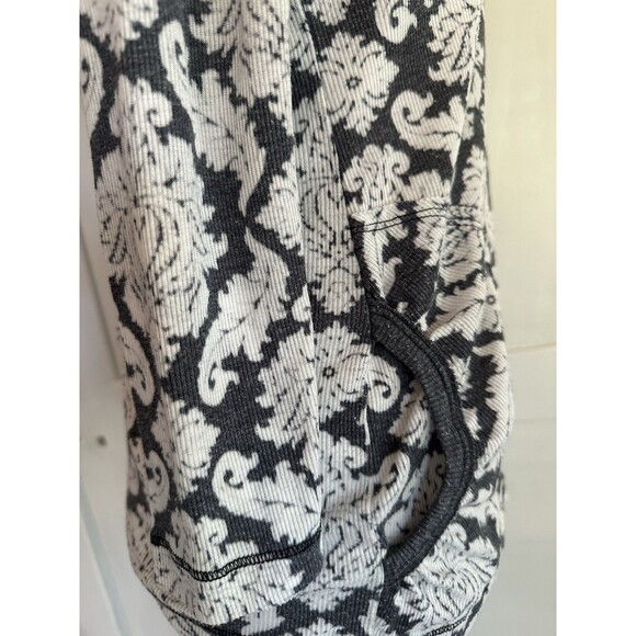 Mod-O-Doc YTK Gray & White Damask Print lightweight Thermal Pullover Hoodie Sz 2 - Picture 5 of 9
